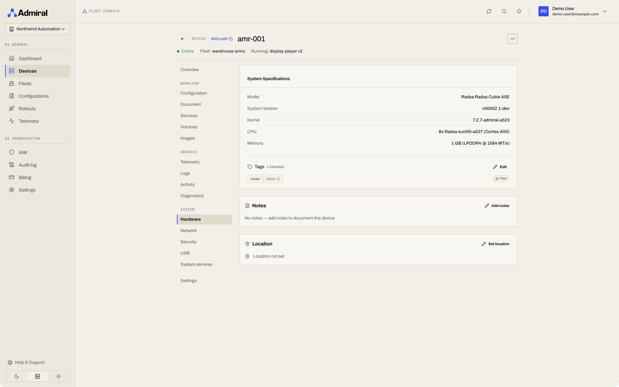 Device Details Tab